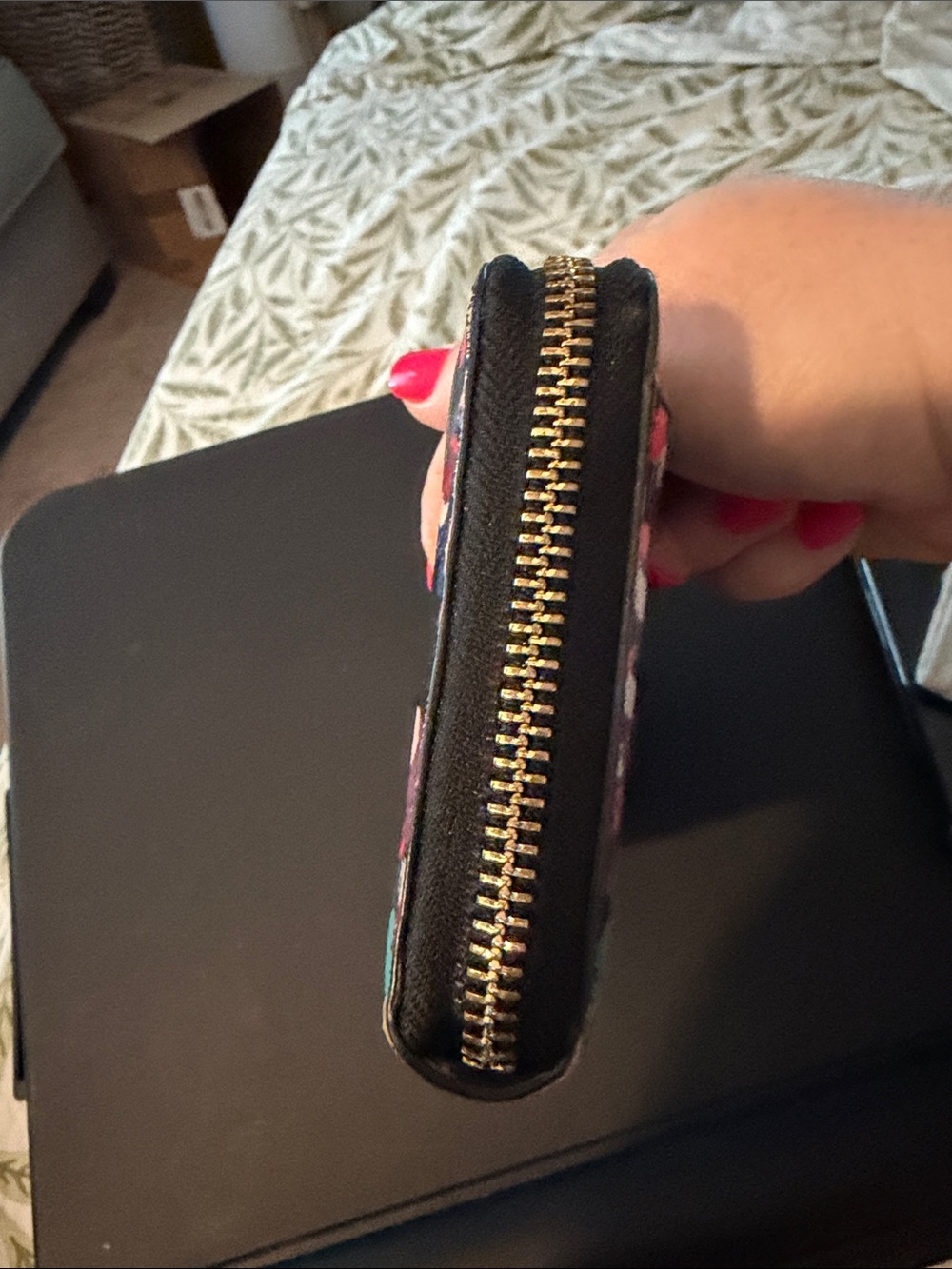 Storybook Kate Spade Black Confetti Zip Wallet - Picture 7 of 10